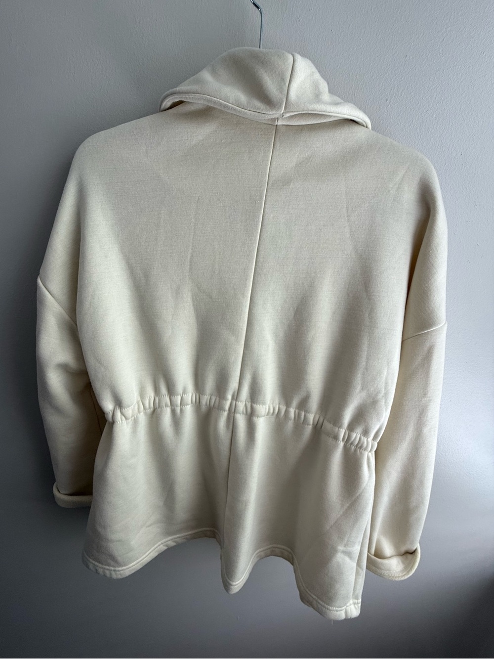 Fabletics Cream Shawl-Collar Drawstring Jacket - Picture 2 of 2